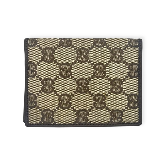 GUCCI logo wallet in canvas and leather brown - Picture 9 of 11